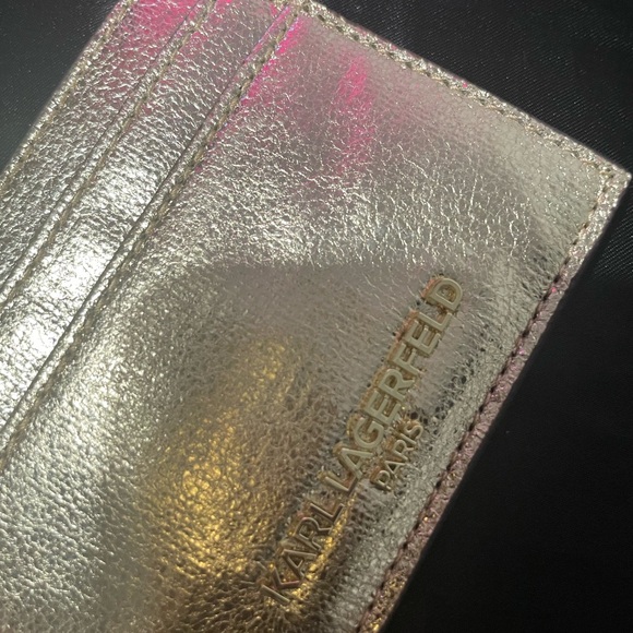 Karl Lagerfeld gold on gold card holder - Picture 4 of 6